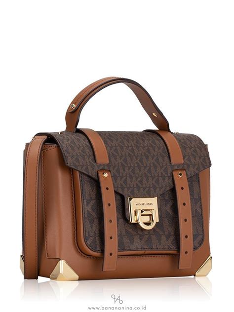 michael kors satchel with magnetic pocket|Michael Kors manhattan leather satchel.